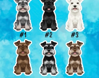 Sticker Schnauzer nain - Sticker chiot kawaii, mat imperméable pour ordinateur portable et cadeau pour amoureux des chiens