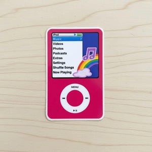 Adesivo Y2K per iPod – Lettore musicale retrò in vinile impermeabile per laptop, borraccia, regalo nostalgico anni 2000