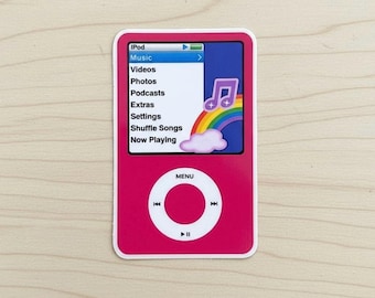 Y2K Ipod Sticker – Retro Music Player Vinyl Waterproof Laptop