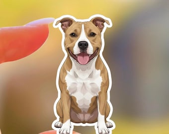 Kawaii American Staffordshire Terrier Aufkleber - Wasserdichter, matter Vinyl-Aufkleber
