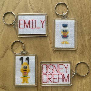 Personalised Cross Stitch Key Rings (set of 4) | Fish Extender Gifts | Pixie Dust | Cruise Keepsakes