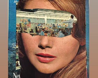Surrealist Collage Art, Woman and Supermarket