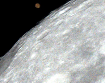 Astrofotografie ruimte muurkunst nachtelijke hemel poster Mars maan conjunctie 2025 24 x 36 inch