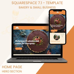 Bakery Cafe & Pastry Shop Squarespace Template Customisable Website, Responsive, Mobile-Friendly, User Friendly, No Coding Needed