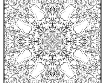Mandala Colouring Page *INSTANT DIGITAL DOWNLOAD* February Food for Ottawa Food Bank