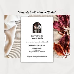 写真やアルコへの招待は編集可能でありながらも不可能です!デジタル ボダをダウンロード Los detalles Tarjeta RSVP Programa de boda Nota de gracias