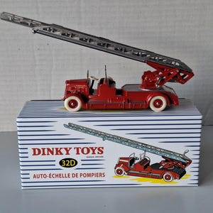 Dinky Toys N°32 D Auto-échelle Delahaye Pompiers - Boîte D'origine - 1/43
