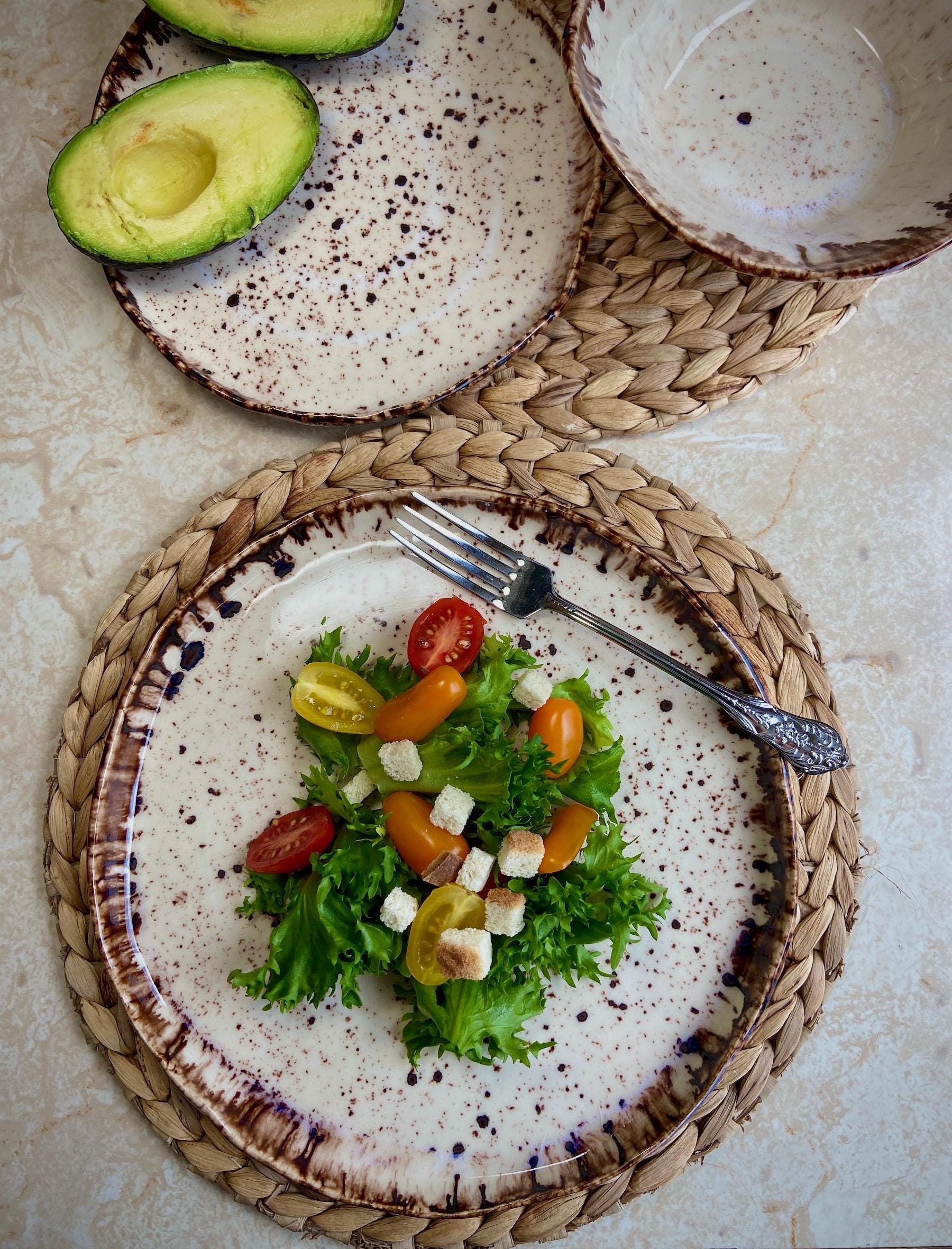 Rustic Dinnerware, Stoneware Dinner Side Snack Plates, Serving Pottery ...