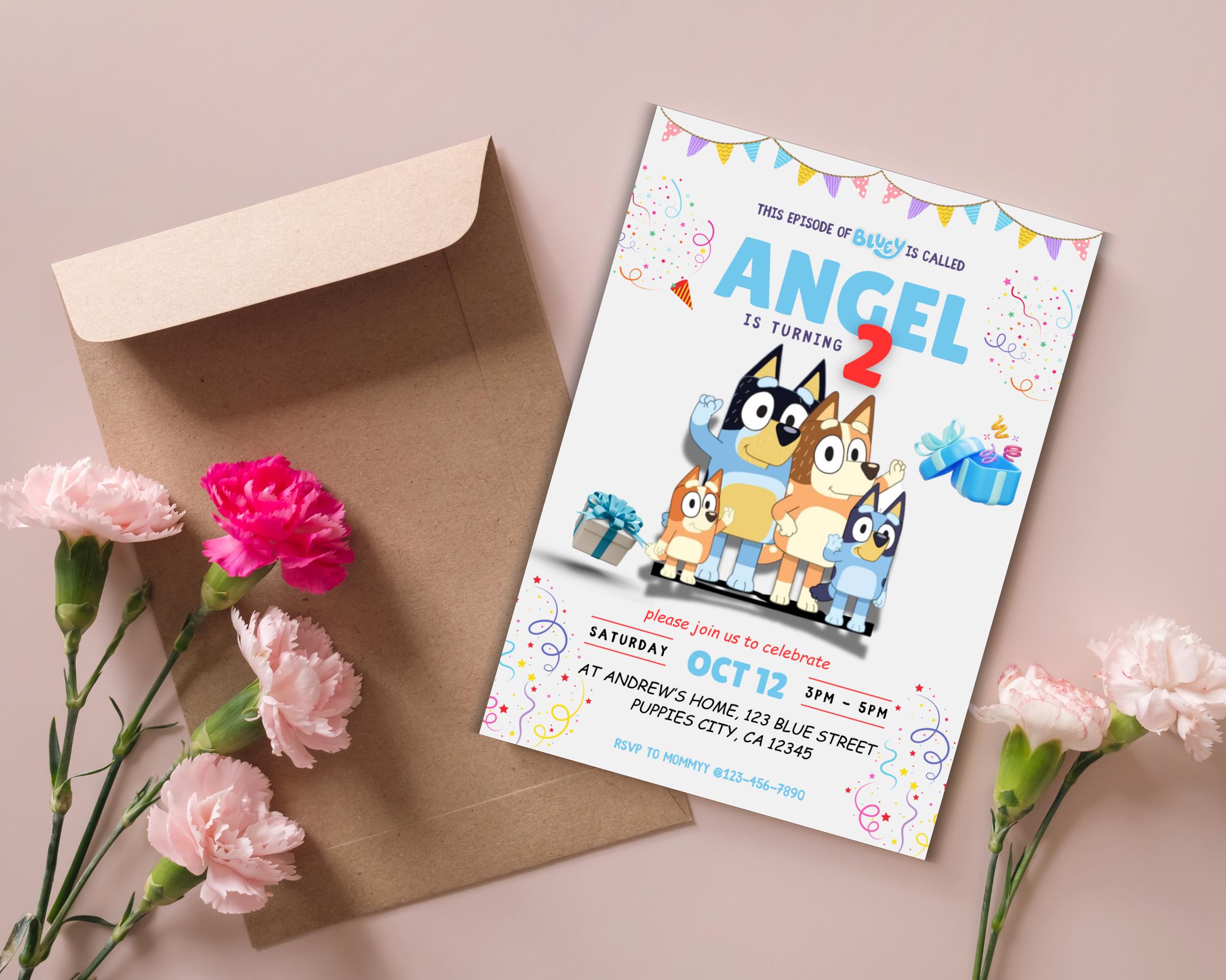 Canva Editable Bluey Invitation