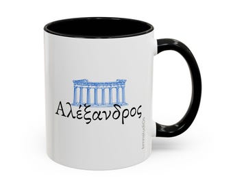 Personalized Greek Name Coffee Mug: Custom Heritage Gift