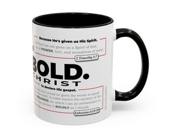 Be Bold for Christ Coffee Mug: Christian Bible Verse Gift