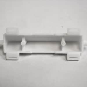 May include: White plastic battery holder with two compartments and tabs on either side.