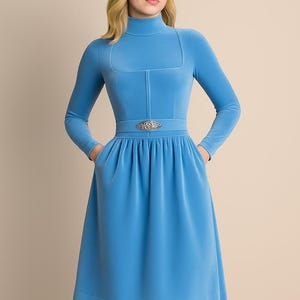 Exquisite Blue velvet dirndl | Authentic cultural quality clothing | Austria | Bavaria | Oktoberfest | Traditional costume outfit