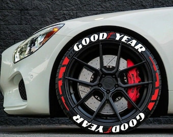 Permanent Tire Lettering Stripe Goodyear Stickers Tire Decals Sticker 1.25" 4Tires