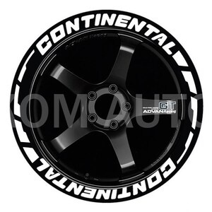 Permanent Tire Lettering Stripe Continental Stickers Tire Decals Sticker 1.25&quot; 4Tires