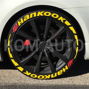 Permanent Tire Lettering Stripe Hankook Stickers Tire Decals Sticker 1.25&quot; 4Tires