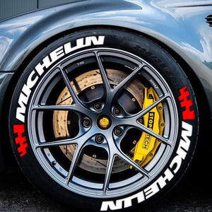 Permanent Tire Lettering Flag Michelin Stickers Tire Decals Sticker 1.25&quot; 4Tires