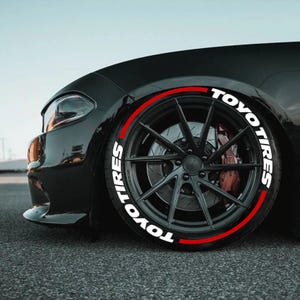 Permanent Tire Lettering Toyo Tires Stripe Stickers Tire Decals Sticker 1.25&quot; 4Tires