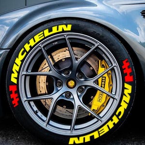 Permanent Tire Lettering Flag Michelin Stickers Tire Decals Sticker 1.25&quot; 4Tires