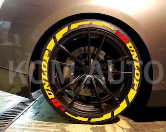 Franja adhesiva permanente para neumáticos Dunlop, calcomanías para neumáticos de 1.25", 4 neumáticos.