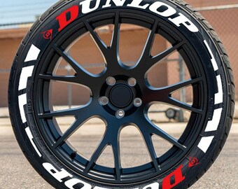 Franja adhesiva permanente para neumáticos Dunlop, calcomanías para neumáticos de 1.25", 4 neumáticos.