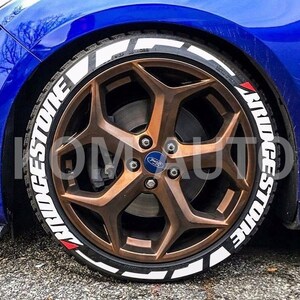 Permanent Tire Lettering Stripe Bridgestone Stickers Tire Decals Sticker 1.25" 4Tires
