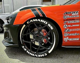 Permanent Tire Lettering Stripe CAMARO SS Stickers Tire Decals Sticker 1.25" 4Tires