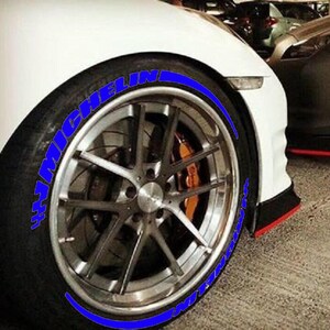 Permanent Tire Lettering Stripe Michelin Stickers Tire Decals Sticker 1.25&quot; 4Tires