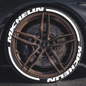 Permanent Tire Lettering Stripe Michelin Stickers Tire Decals Sticker 1.25&quot; 4Tires