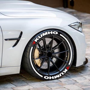Permanent Tire Lettering Stripe Kumho Stickers Tire Decals Sticker 1.25" 4Tires
