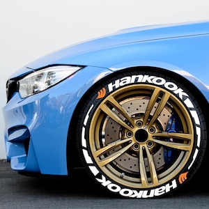 Permanent Tire Lettering Stripe Hankook Stickers Tire Decals Sticker 1.25&quot; 4Tires