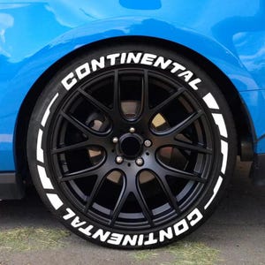 Permanent Tire Lettering Stripe Continental Stickers Tire Decals Sticker 1.25&quot; 4Tires