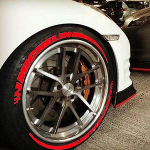 Permanent Tire Lettering Stripe Michelin Stickers Tire Decals Sticker 1.25&quot; 4Tires