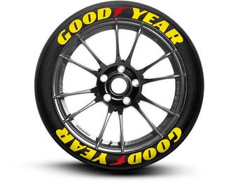 Permanent Tire Lettering Goodyear Stickers Tire Decals Sticker 1.25" 4Tires