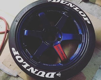 Pegatinas permanentes para neumáticos Dunlop, calcomanías para neumáticos de 1.25", 4 neumáticos.