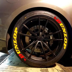 Permanent Tire Lettering Dunlop Stickers Tire Decals Sticker 1.25&quot; 4Tires
