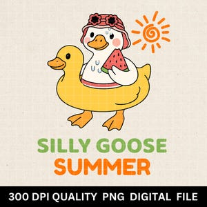 Retro Silly Goose Summer PNG: Funny Clip Art (Digital Download)