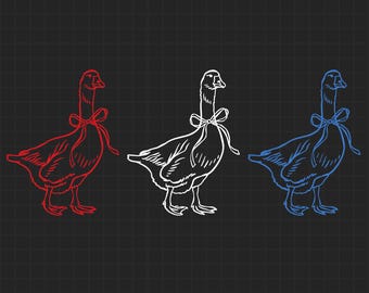 Patriotic Goose PNG: Red White Blue 4th of July Clipart (Digital Download)