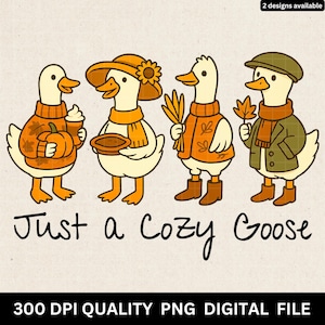 Cozy Goose Autumn PNG: Fall Sublimation Design (Digital Download)