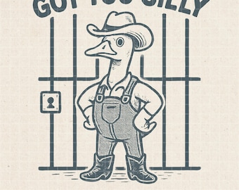 Silly Goose Cowboy PNG: Western Humor Design (Digital Download)