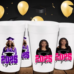 20 oz Personalized Styrofoam Cups| Custom Viral Cup Design | Graduation Cups| Senior Picture Design