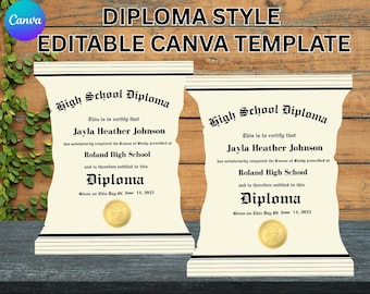 Digital Download Graduation Diploma Chip Bag Template, Graduation Party DIY, Class of 2025 Graduation Favor | Canva Pro Editable