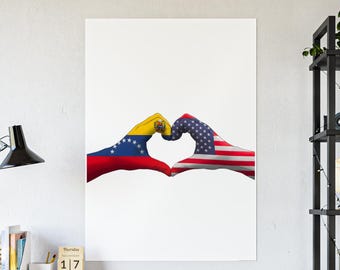 USA Run Venezuela Flag Heart Hands PNG, United States Military Operation 2026 News Trend Graphic