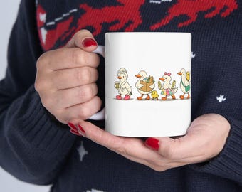 Just A String Cheese Mama Ceramic Mug, (11oz, 15oz) Funny Mom Coffee Cup Cute Goose Mama Gift for Motherhood Lover