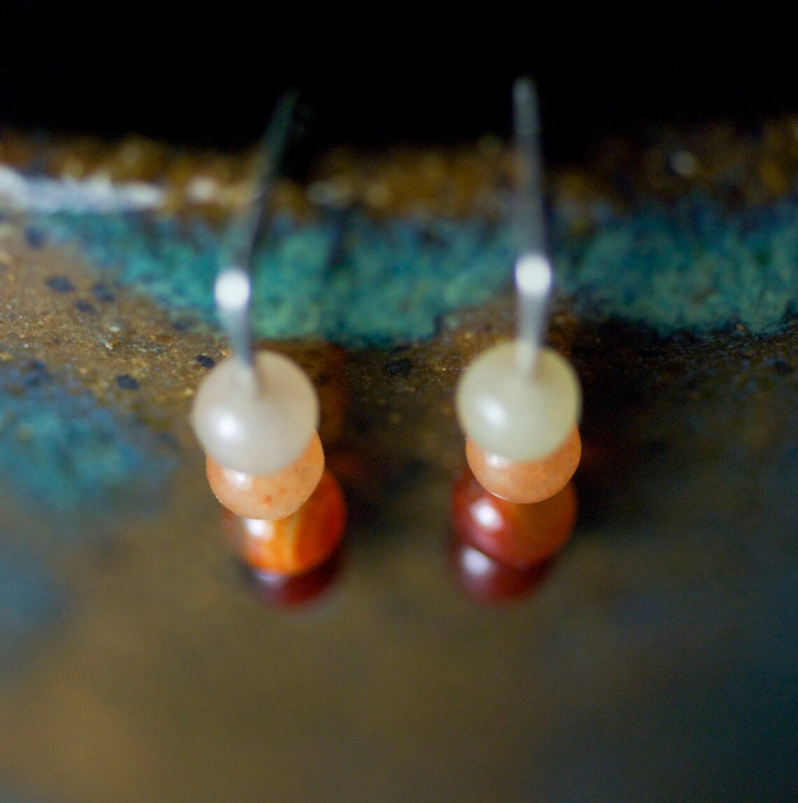 Red orange earrings Clearance