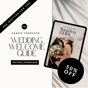 Modern CANVA Wedding Photographer Client Welcome Guide Template | Editable & Printable PDF | Pre-written Content