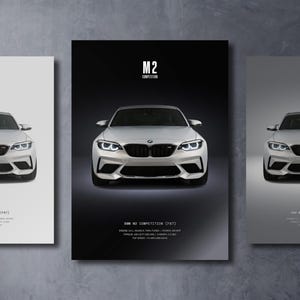M2 Competition F87 - Car Poster Print | Automotive Wall Art | Car Lover Gift | Wall Art for Kids, Boys Room, Home Office