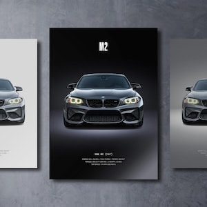 M2 F87 - Car Poster Print | Automotive Wall Art | Car Lover Gift | Wall Art for Kids, Boys Room, Home Office