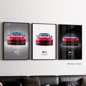 Mazda MX-5 ND - Car Poster Print | Automotive Wall Art | Car Lover Gift | Wall Art for Kids, Boys Room, Home Office