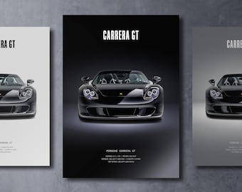 Carrera GT - Car Poster Print | Automotive Wall Art | Car Lover Gift | Wall Art for Kids, Boys Room, Home Office